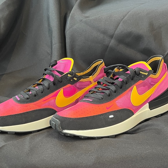Nike Black and Pink Sneakers with Yellow Swoosh - Picture 4 of 9